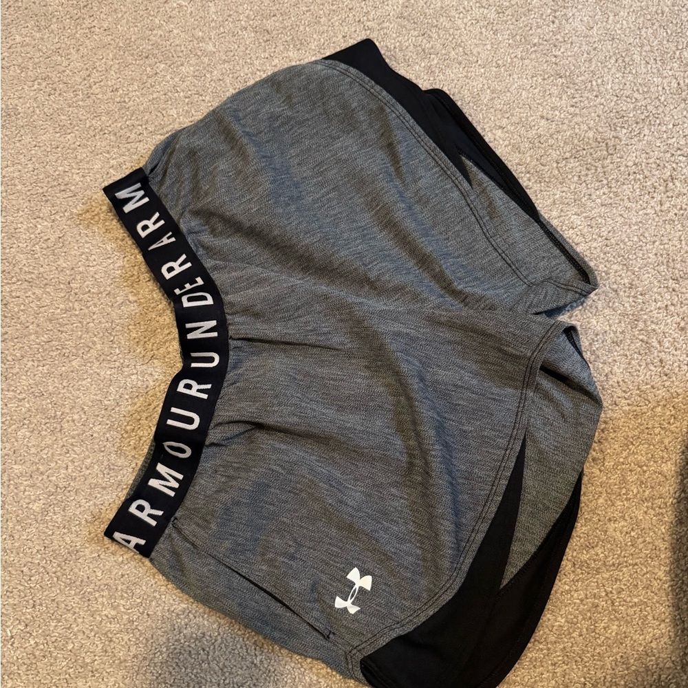Under Armour Gray and Black Athletic Shorts